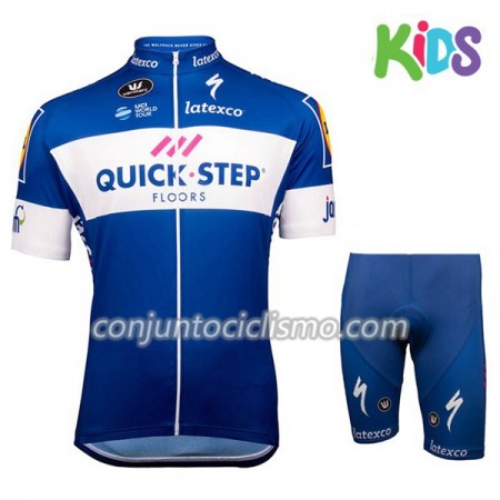 Conjunto Maillot + Culotte Corto 2018 Quick Step Floors Niños N001